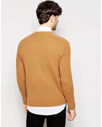 beige Pullover mit einem Rundhalsausschnitt von Peter Werth