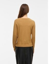 beige Pullover mit einem Rundhalsausschnitt von Vila