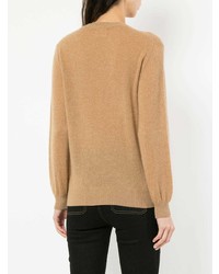 beige Pullover mit einem Rundhalsausschnitt von Khaite