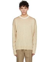 beige Pullover mit einem Rundhalsausschnitt von Wooyoungmi