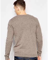 beige Pullover mit einem V-Ausschnitt von Asos