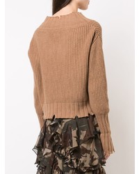 beige Pullover mit einem V-Ausschnitt von MSGM