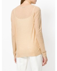 beige Pullover mit einem V-Ausschnitt von Joseph