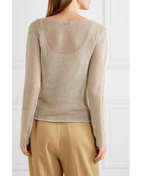 beige Pullover mit einem V-Ausschnitt von Max Mara