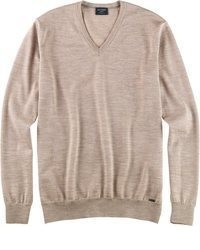beige Pullover mit einem V-Ausschnitt von Olymp