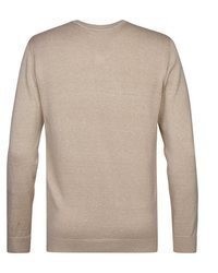 beige Pullover mit einem V-Ausschnitt von Petrol Industries