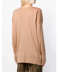 beige Pullover mit einem V-Ausschnitt von Forte Forte