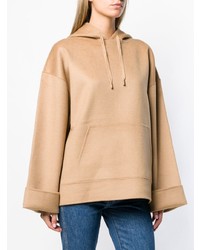 beige Pullover mit einer Kapuze von Nanushka