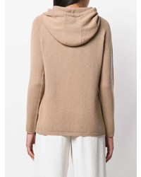 beige Pullover mit einer Kapuze von Max Mara