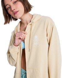beige Pullover mit einer Kapuze von Roxy