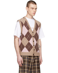 beige Pullunder mit Argyle-Muster von Stockholm (Surfboard) Club