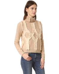 beige Rollkragenpullover mit Argyle-Muster von JONATHAN SIMKHAI