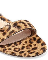 beige Sandalen mit Leopardenmuster von Gianvito Rossi