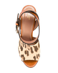 beige Sandaletten mit Leopardenmuster von RED Valentino