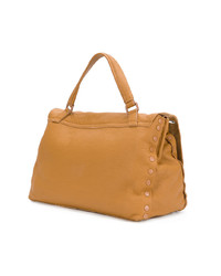 beige Satchel-Tasche aus Leder von Zanellato