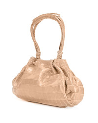 beige Satchel-Tasche aus Leder von Giorgio Armani Vintage
