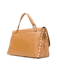 beige Satchel-Tasche aus Leder von Zanellato