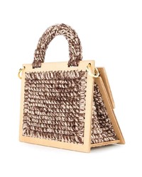 beige Satchel-Tasche aus Stroh von 711