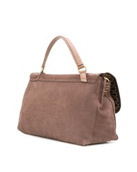 beige Satchel-Tasche aus Wildleder von Zanellato