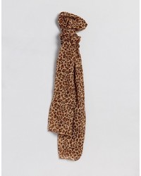 beige Schal mit Leopardenmuster von Reclaimed Vintage