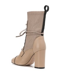 beige Schnürstiefeletten aus Leder von Stuart Weitzman