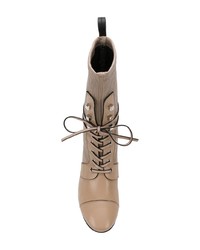 beige Schnürstiefeletten aus Leder von Stuart Weitzman