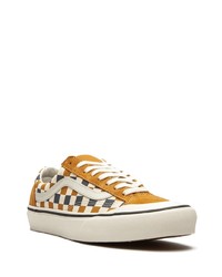 beige Segeltuch niedrige Sneakers mit Karomuster von Vans