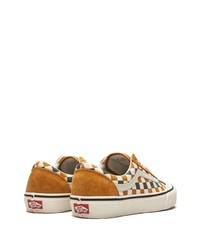 beige Segeltuch niedrige Sneakers mit Karomuster von Vans