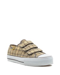 beige Segeltuch niedrige Sneakers mit Schottenmuster von Vans