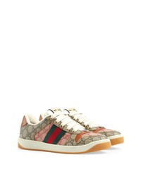 beige Segeltuch niedrige Sneakers von Gucci