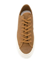 beige Segeltuch niedrige Sneakers von Converse