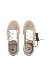 beige Segeltuch niedrige Sneakers von Off-White