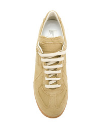 beige Segeltuch niedrige Sneakers von Maison Margiela