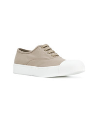 beige Segeltuch niedrige Sneakers von Prada