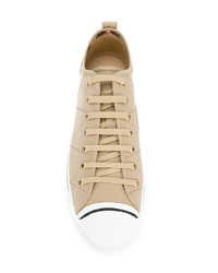 beige Segeltuch niedrige Sneakers von Burberry