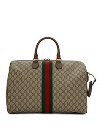 beige Segeltuch Reisetasche von Gucci