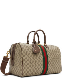 beige Segeltuch Sporttasche von Gucci