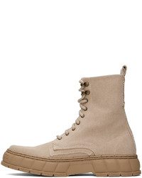 beige Segeltuchfreizeitstiefel von Viron