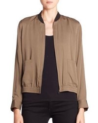 beige Seide Bomberjacke