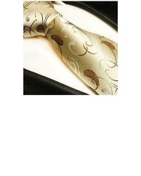 beige Seidekrawatte mit Paisley-Muster von Paul Malone