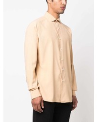 beige Seidelangarmhemd von Zegna