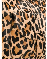 beige Shopper Tasche aus Leder mit Leopardenmuster von P.A.R.O.S.H.