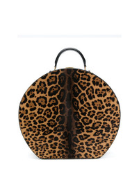 beige Shopper Tasche aus Leder mit Leopardenmuster von Saint Laurent