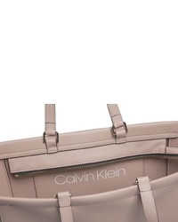 beige Shopper Tasche aus Leder von Calvin Klein