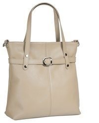 beige Shopper Tasche aus Leder von CLUTY