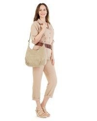 beige Shopper Tasche aus Leder von CLUTY