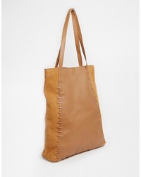 beige Shopper Tasche aus Leder von Asos