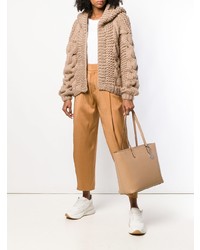 beige Shopper Tasche aus Leder von DKNY