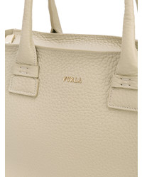 beige Shopper Tasche aus Leder von Furla