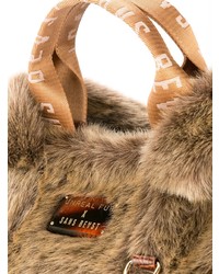 beige Shopper Tasche aus Pelz von Unreal Fur